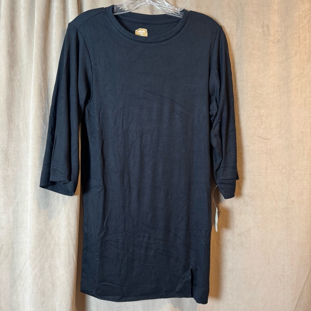 Free People Black Combo 3/4 Wide Sleeve Oversize Tee Tunic NWT New